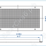 Посадочные размеры и сечение профиля вентиляционной решетки ВРС1