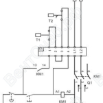 Рекомендуемая схема подключения круглого канального нагревателя НК, мощность 4 или 5 кВт, питание 380 В, двухфазное