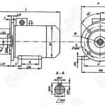 Габаритные размеры. Электродвигатели серии 5А, 5АМ, АИР Ж, Ж1
