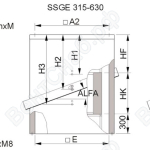 Крышные короба и узлы прохода SSGE/F Размер