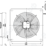 Настенные осевые вентиляторы низкого давления AW Размер