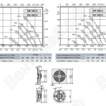 Габаритные размеры и характеристика вентилятора ER-EQ 350-2, DR-DQ 350-2