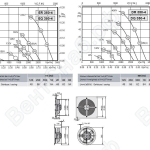 Габаритные размеры и характеристика вентилятора ER-EQ 350-4, DR-DQ 350-4
