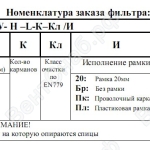 Номенклатура карманных фильтров ФВК-Carb угольный