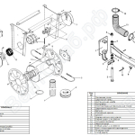 Схема запасных частей к  вытяжной катушке с механическим приводом SER