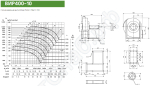 Диаграмма и габаритные размеры вентилятора ВИР400-10
